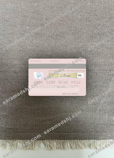 Turkey HSBC Bank visa debit card photolook back